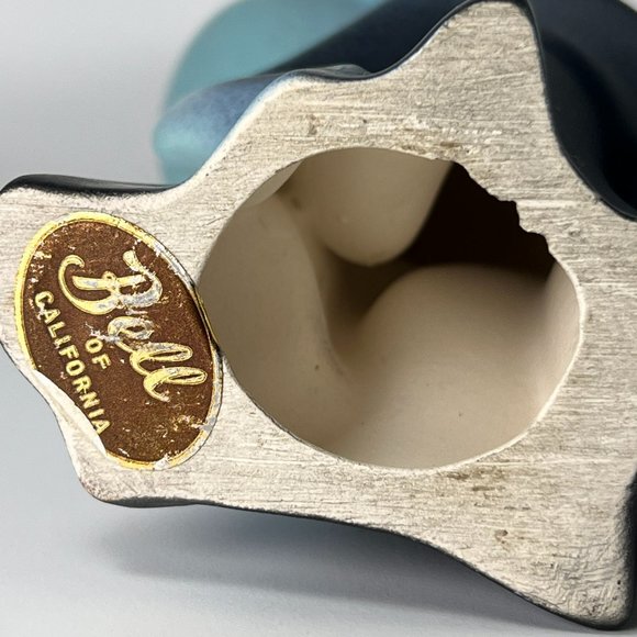 Vintage Crane Bird Figurine Sculpture Bell of California Blue Black MCM Lot of 2 - Picture 9 of 12